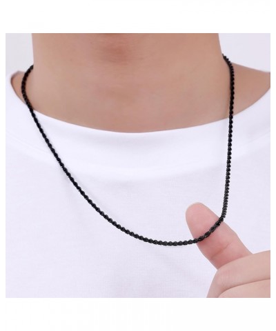 Black Rope Chain for Men, Mens Chain Necklaces, Rope Chain Necklaces for Men Women and Boy 2.5/3mm 22.0 Inches Black 3mm $12....