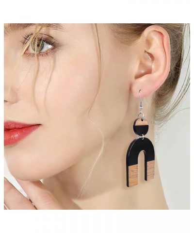 Wood Earrings for Women Trendy Teardrop Wooden Dangle Earrings Boho Bohemian Earrings Dangling Lightweight Statement Jewelry ...