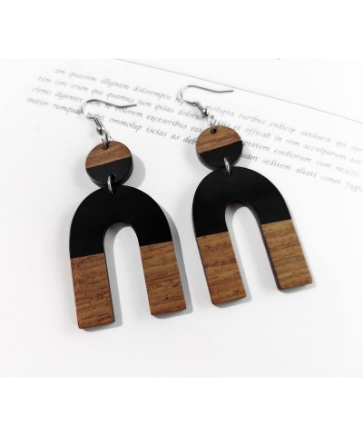 Wood Earrings for Women Trendy Teardrop Wooden Dangle Earrings Boho Bohemian Earrings Dangling Lightweight Statement Jewelry ...