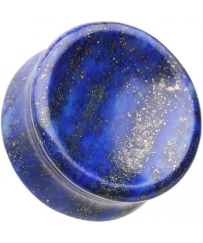 Concave Lapis Natural Stone Double Flared Ear Gauge Plug 5/8" (16mm) $10.29 Body Jewelry