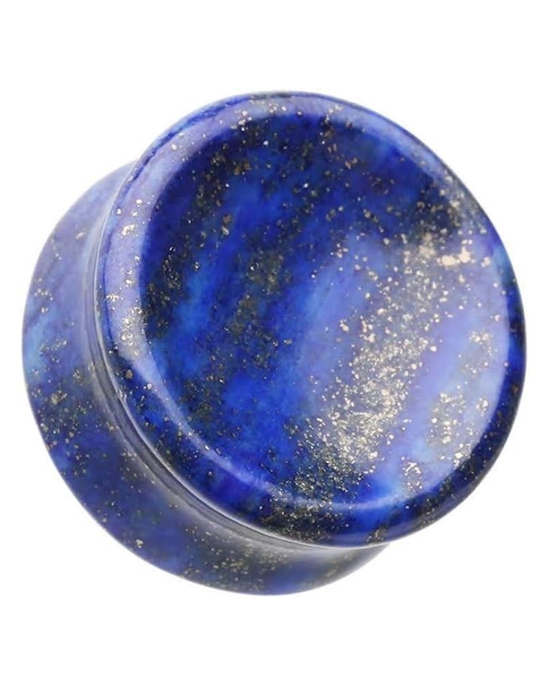 Concave Lapis Natural Stone Double Flared Ear Gauge Plug 5/8" (16mm) $10.29 Body Jewelry