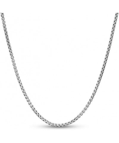 925 Sterling Silver Solid Round Box Link Chain Necklace - 925 Rhodium Necklace Chains 1.5MM - 3.5MM, Box Chain, Pendant Chain...