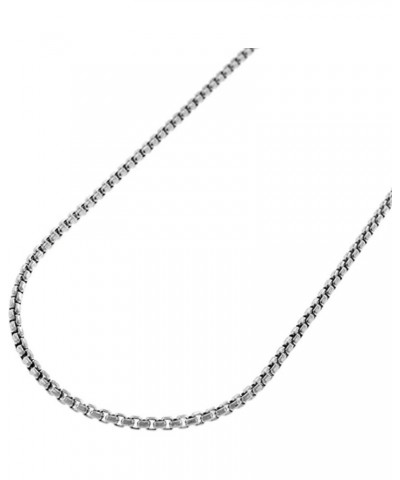 925 Sterling Silver Solid Round Box Link Chain Necklace - 925 Rhodium Necklace Chains 1.5MM - 3.5MM, Box Chain, Pendant Chain...