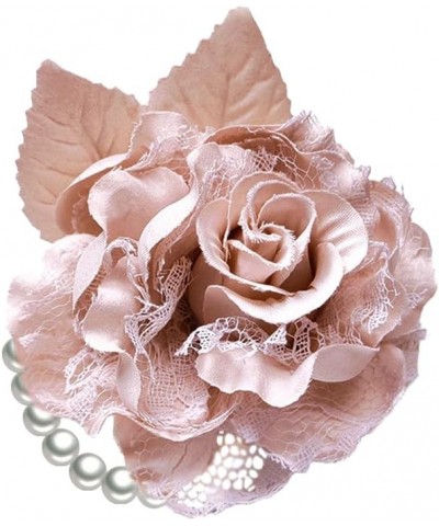 Fabric Rose Flower Brooch Pins Pearl Tassel Corsage Jewelry Lace Brooches Classic for Party Dance Wedding Banquet for Women B...