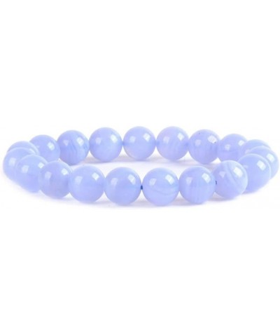 Gem Semi Precious Gemstone 10mm Round Beads Stretch Bracelet 7 Inch Unisex Blue Lace Agate $8.79 Bracelets