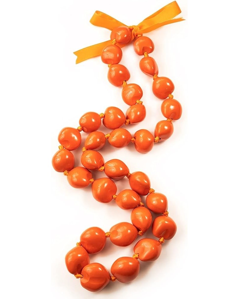 Aloha Outlet Kukui Nut Lei necklaces Orange $10.86 Necklaces