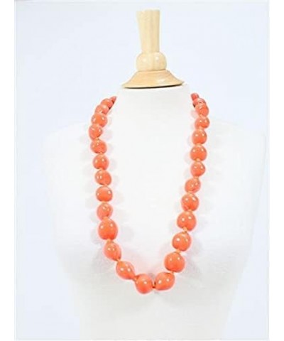 Aloha Outlet Kukui Nut Lei necklaces Orange $10.86 Necklaces