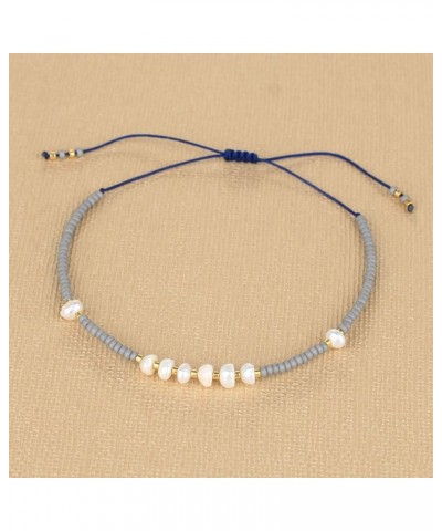 Women Pearls Bracelets Handmade Miyuki Beaded Strand Bracelets Charm Friendship Bracelets Gray 22B $9.50 Bracelets