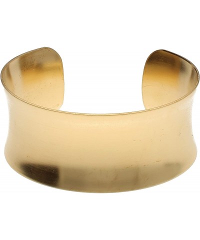 Bracelet Wide Cuff – Made of Raw Brass – Adjustable, Open Bangle for Men and Women Domed Style, 3-Inch Wide – Minimalist Desi...