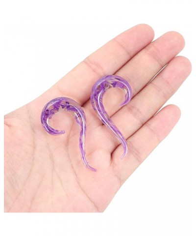 2 PC Glass Ear Tapers Plugs 8G-00G Seahorse Spiral Gauges Piercing Jewelry Set 0G(8mm) Purple $8.63 Body Jewelry