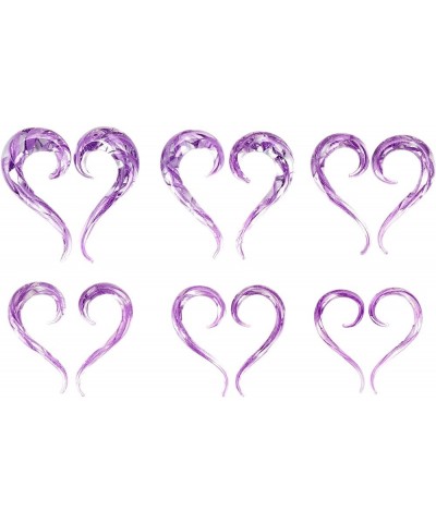 2 PC Glass Ear Tapers Plugs 8G-00G Seahorse Spiral Gauges Piercing Jewelry Set 0G(8mm) Purple $8.63 Body Jewelry