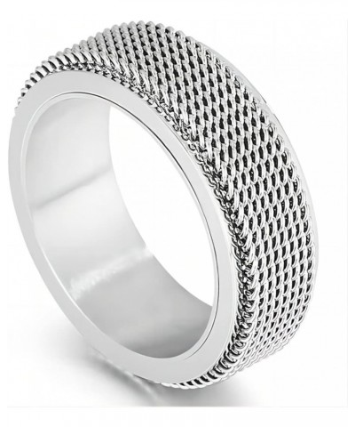 Spinner Ring for Men Woman,Gold Steel Black Titanium Steel Ring Personalized Woven Mesh,Size 5-12(8mm width) 9 steel $8.37 Rings