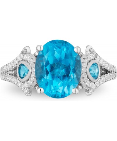 Enchanted Disney Fine Jewelry 14K White Gold and Yellow Gold with 1/5 CTTW Diamond and Swiss Blue Topaz Jasmine Ring $580.05 ...