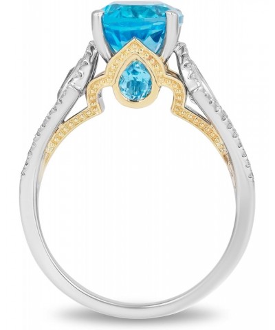 Enchanted Disney Fine Jewelry 14K White Gold and Yellow Gold with 1/5 CTTW Diamond and Swiss Blue Topaz Jasmine Ring $580.05 ...