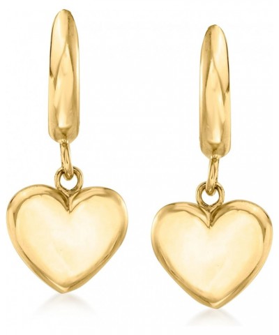 Canaria 10kt Yellow Gold Heart Hoop Drop Earrings $84.15 Earrings