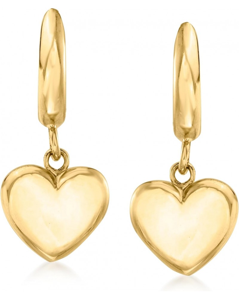 Canaria 10kt Yellow Gold Heart Hoop Drop Earrings $84.15 Earrings