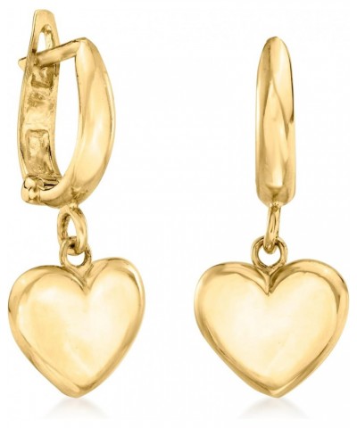 Canaria 10kt Yellow Gold Heart Hoop Drop Earrings $84.15 Earrings