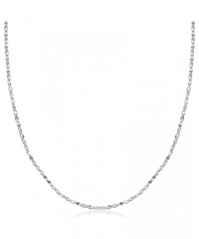 18K Solid Gold 2.0MM Diamond Cut Mirror Chain Necklace and Anklet - Unisex Sizes 10"-30 16 White $57.15 Necklaces