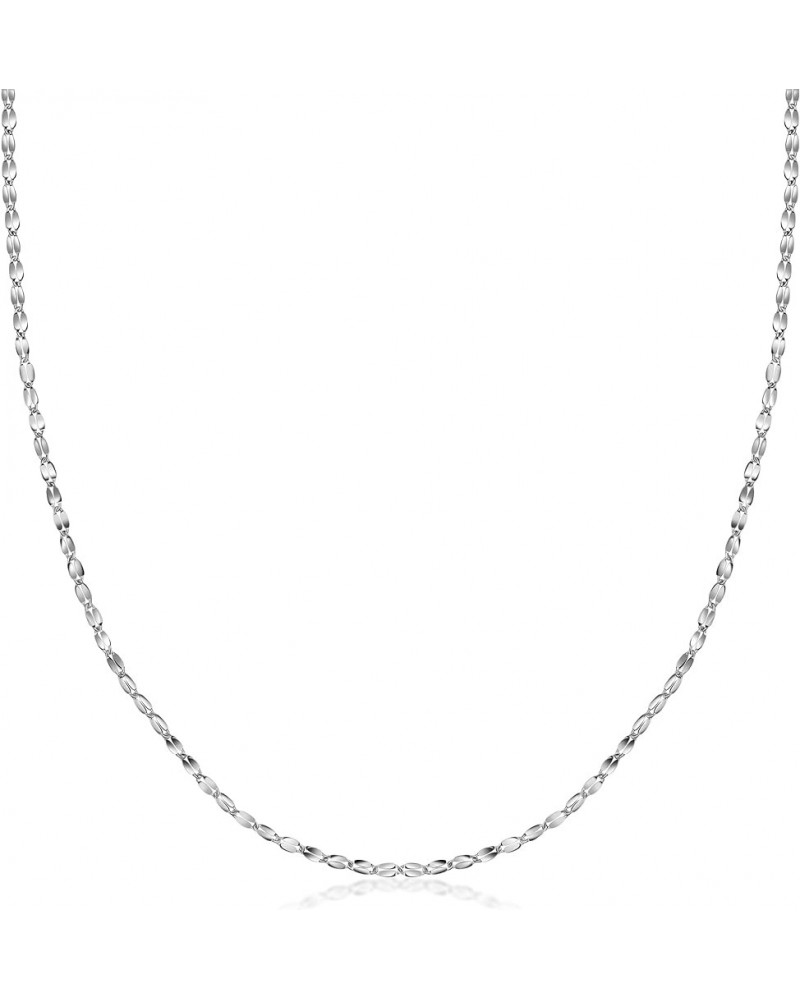 18K Solid Gold 2.0MM Diamond Cut Mirror Chain Necklace and Anklet - Unisex Sizes 10"-30 16 White $57.15 Necklaces