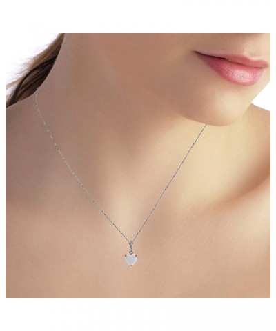 14k White Gold Heart-shaped Natural Opal Pendant Necklace 14.0 Inches $69.62 Necklaces