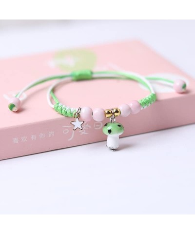 4Pcs Cute Mushroom Anklet Colorful Beaded Bracelets Luck String Rope Chain Braided Bracelet Friendship Jewelry for Women Men ...