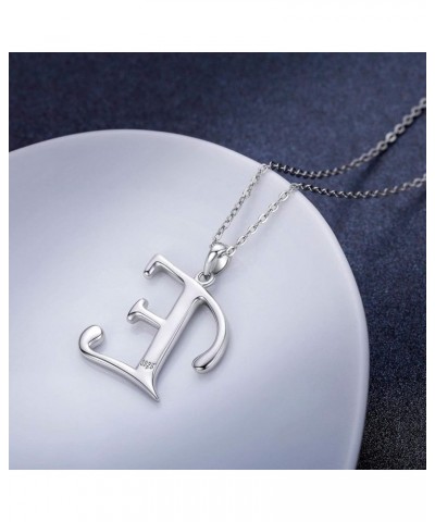 Initial Necklace, 925 Sterling Silver Monogram Letter Pendant with Created Opal, A-Z Alphabet Necklace Jewelry Gifts initial ...