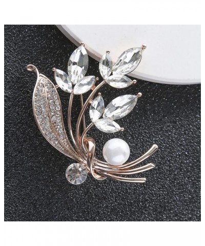 Flower Brooches Pins for Women Fashion Brooch for Women, Floral Women's Brooches & Pins Elegant Crystals Rhinestone Women Cor...