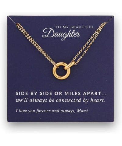 To My Daughter Necklace Gifts from Mom, Daughter and Mother Necklace Jewelry Interlocking Card D3.NV $7.40 Necklaces