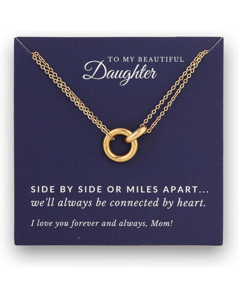 To My Daughter Necklace Gifts from Mom, Daughter and Mother Necklace Jewelry Interlocking Card D3.NV $7.40 Necklaces