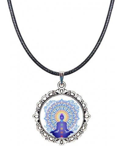 7 Chakra Reiki Healing Choker Necklace Flower of Life Pendant Meditation Buddha Yoga Jewelry Om Collar H $12.23 Necklaces