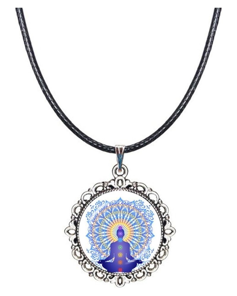 7 Chakra Reiki Healing Choker Necklace Flower of Life Pendant Meditation Buddha Yoga Jewelry Om Collar H $12.23 Necklaces