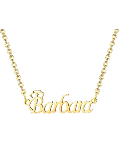 Name Necklace Personalized for Women : 18K Gold Plated Custom Name Necklace Chain Name Plate Choker Necklace Customized Gift ...