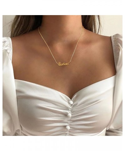 Name Necklace Personalized for Women : 18K Gold Plated Custom Name Necklace Chain Name Plate Choker Necklace Customized Gift ...