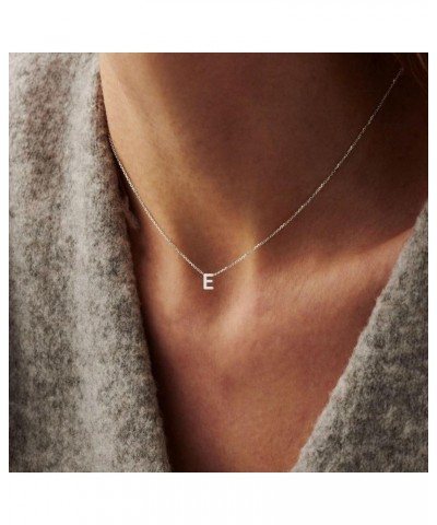 Silver Initial Necklace for Women, Dainty Silver Necklace Personalized Silver Initial Letter Necklace Cute Silver Choker Neck...