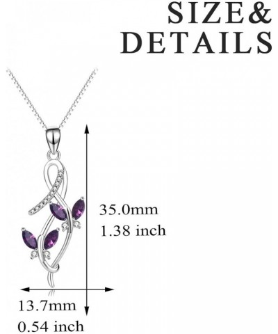 925 Sterling Silver Infinity Butterfly Pendant Necklace with Birthstone Crystal from Austria, Anniversary Jewelry Gifts for W...