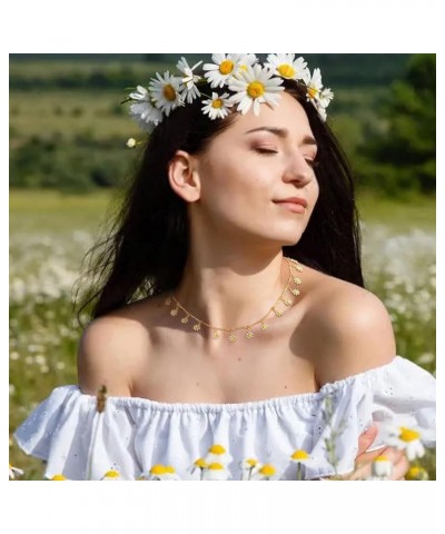 Daisy Necklace for Women Pretty Summer Necklaces Daisy Choker Necklace for Teen Girls Spring Daisy Necklace Valentines Day Gi...