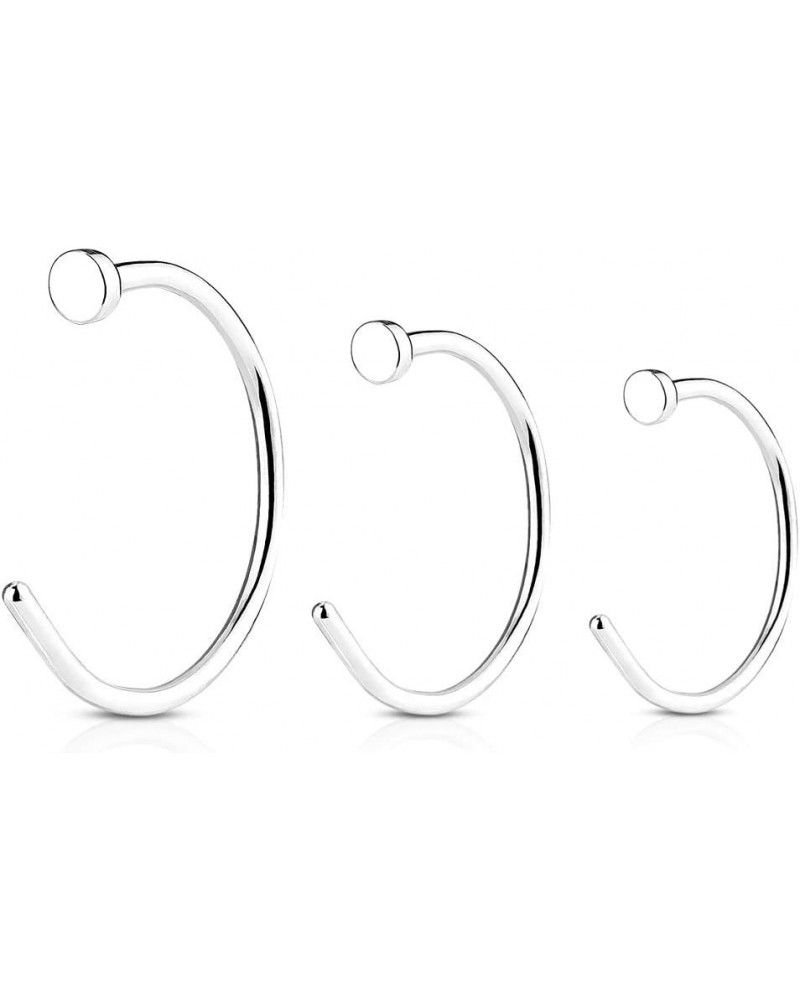 Flat Disc Nose Hoop 316L Surgical Steel Ring Steel | 20GA | *ALL 3 SIZES* $11.27 Body Jewelry