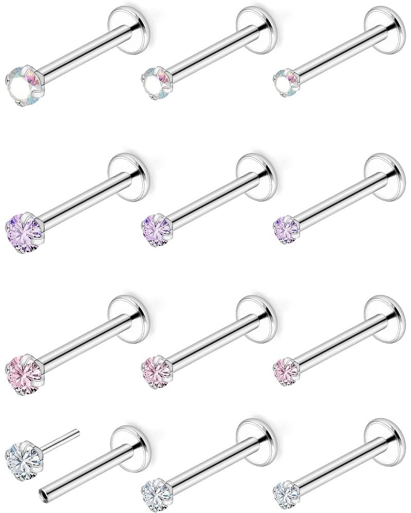 20G 18G 16G Threadless Push in Medusa Piercing Jewelry Nose Rings Studs Stainless Steel Labret Jewelry Monroe Lip Rings Studs...