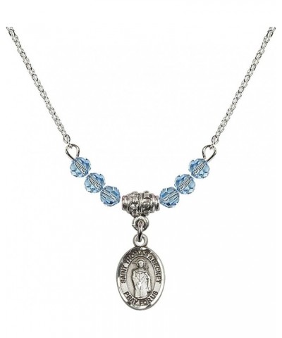 March Birth Month Bead Necklace with Catholic Patron Saint Petite Charm, 18 Inch Saint Thomas A Becket $26.60 Necklaces