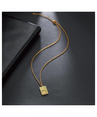 Stainless Steel Tarot Cards Necklace Vintage Tarot Jewelry Good Luck Amulet Pendants for Women Gold-THE SUN $8.66 Necklaces