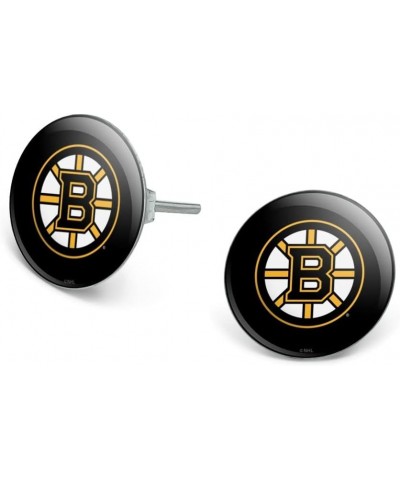 Boston Bruins Logo Novelty Silver Plated Stud Earrings $8.39 Earrings