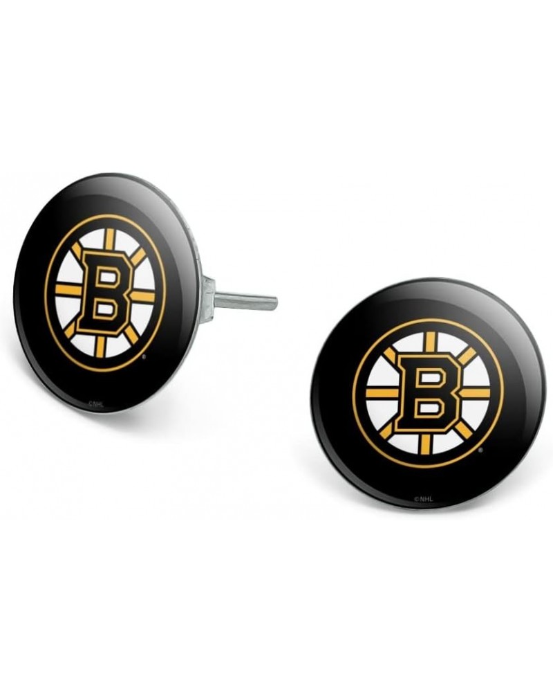 Boston Bruins Logo Novelty Silver Plated Stud Earrings $8.39 Earrings