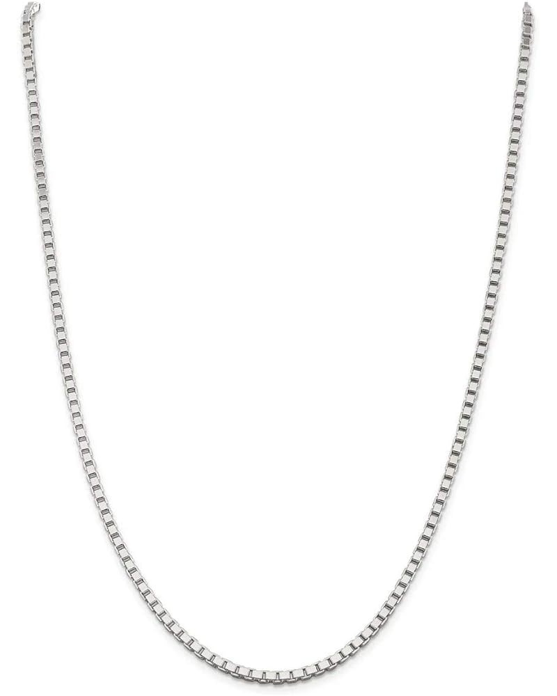 Sterling Silver 925 Box Chain Necklace, Silver Box Link Necklace, Sterling Silver Chain 16-30 Inch, Made In Italy 22.0 Inches...