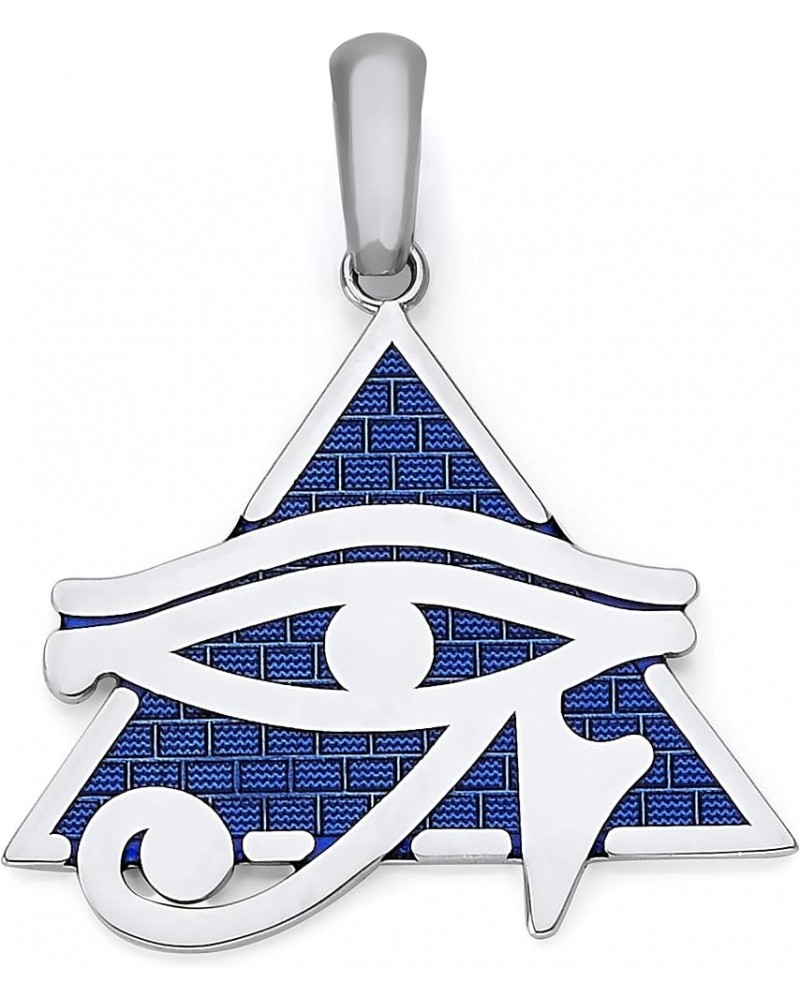 Eye of Horus and Pyramid Pendant Necklace in Sterling Silver, Made in America Pendant Only $25.85 Necklaces