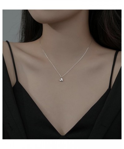 Sterling Silver Pendant Necklace for Women | S925 Sterling Silver Simple Classic Pendant Necklace | Dainty Silver Swarovski E...