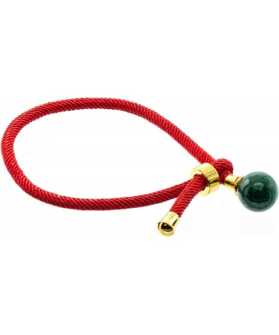 Red Rope Adjustable Bracelet with Genuine Bead Attached, 7.5" max length malachite $13.14 Bracelets