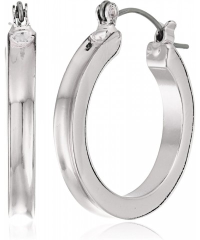 Basic" Silvertone Wide Band Mini Hoop Earrings $9.09 Earrings