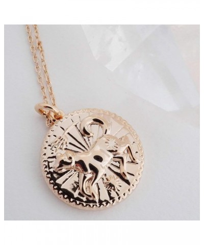 HONEYCAT Chinese Zodiac Coin Necklace in Gold, Rose Gold, or Silver | Minimalist, Delicate Jewelry Dog Rose Gold $18.69 Neckl...