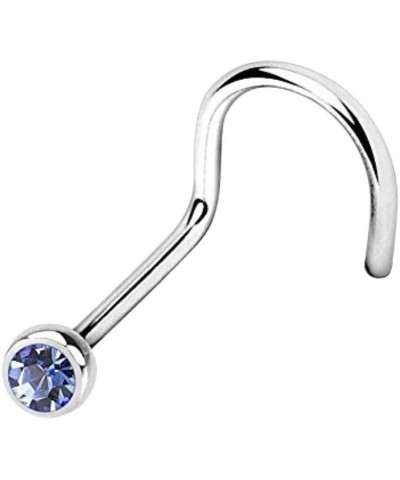 Press Fit Gem Ball 316L Surgical Steel Nose Screw Rings Size: 20GA, Ball Size: 2.5mm, Blue $9.11 Body Jewelry