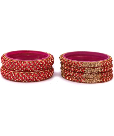 Indian Glass Bangles Set for Women & Girls, Indian Jewelry (Pack of 6 Bangles) RED 2-8 Large $10.79 Bracelets